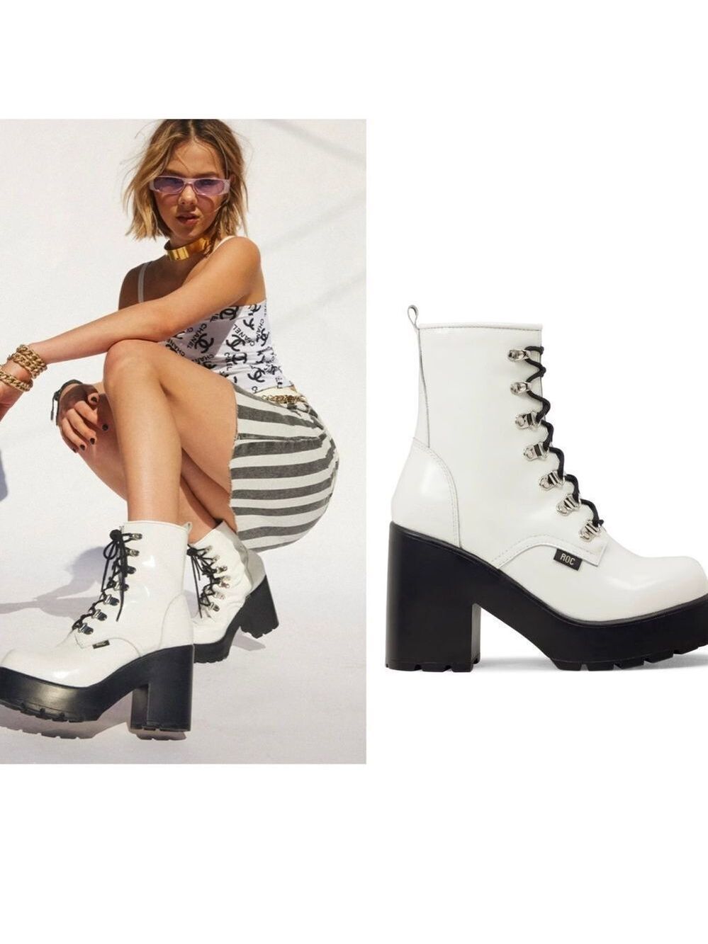 Roc White Combat Boots Size 41/ US 10 - NWOB!